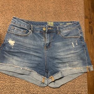 True Craft distressed denim shorts